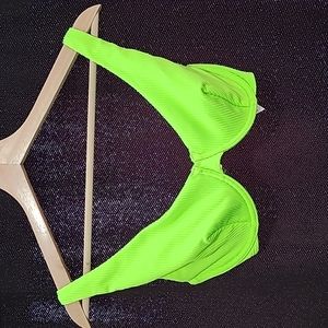 Women's Hollister Curvy High Apex Ribbed Underwire, size XXS, neon green, NWT